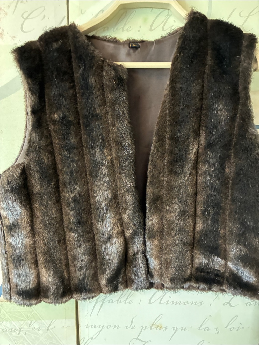 Iman Vintage Fur Vest Sz L